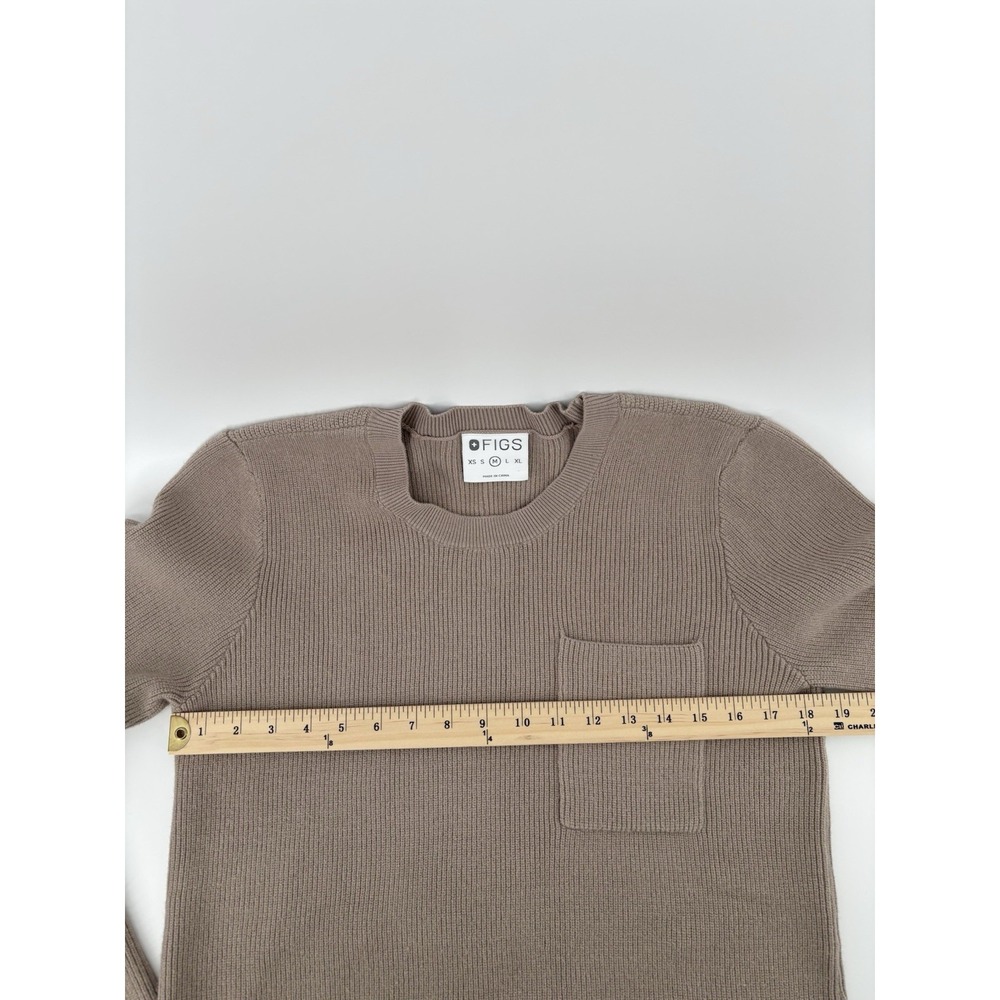 FIGS Off Shift Ribbed Knit Pullover Sweater Sz M Medical Nursing Loungewear - Picture 10 of 12